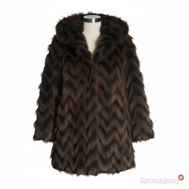 Antik Batik płaszcz z futra naturalnego lis czarny mazowieckie Warszawa sprzedam