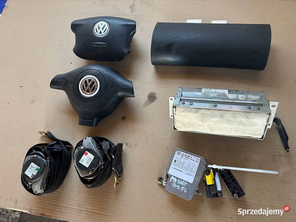 Zestaw airbag poduszka pasy moduł passat b5 fl osobowe Grudziądz