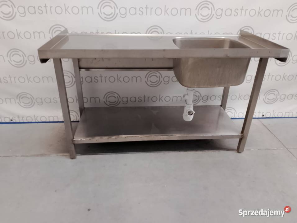 Stół ze zlewem L i półką rant TLP 140x70x85 Wrocław