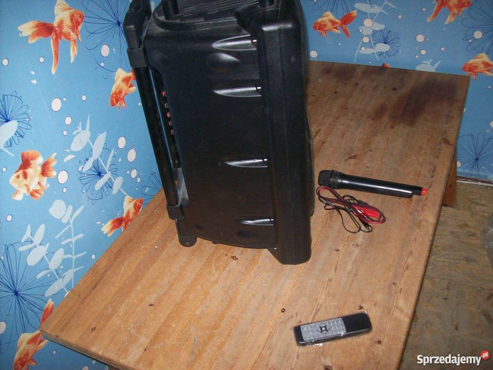 głośnik estradowy z mikrofonem i pilotem nowy Elektronika Głogowa