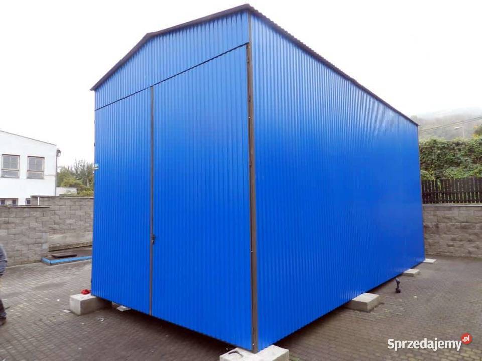 Blaszana montowana hala 48 m niebieska Sprzedaż małopolskie
