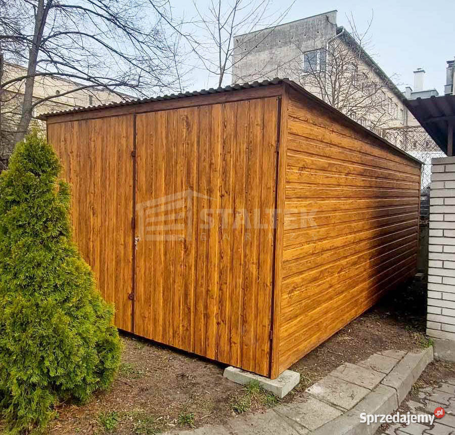 Garaz blaszany 3x5m brama dwuskrzydłowa 2x okno Sprzedaż sprzedam