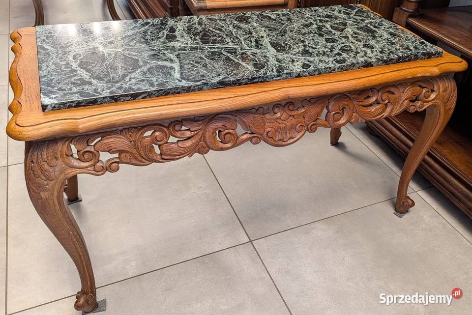 Piękny stolik ludwikowski z marmuremsklep Meble Dąbrowa Górnicza