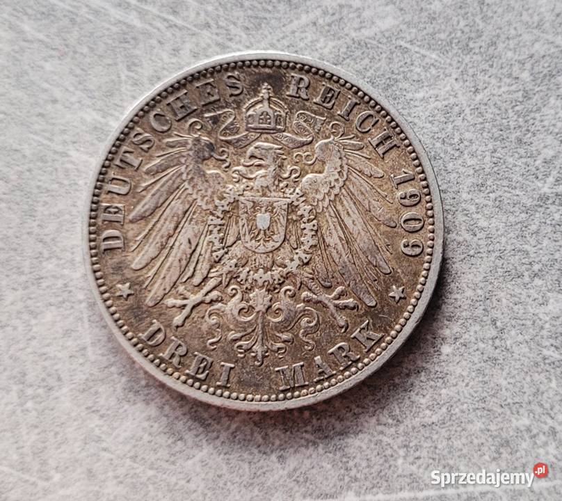 J13 NIEMCY srebro 3 Marki 1909 r A Wola Kruszyńska