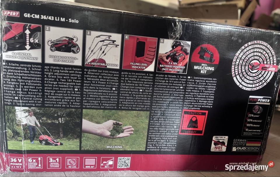 kosiarka akumulatorowa Einhell GE 3643 Li MSolo Żagań