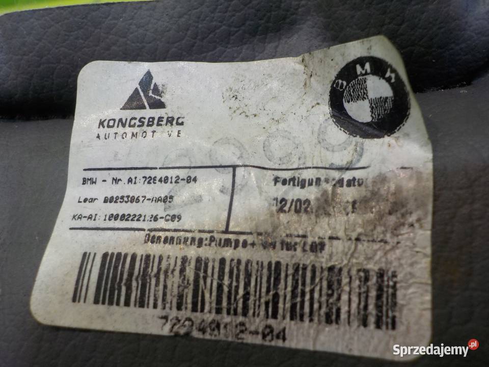 BMW 3 F30 20 D 12r 4D pompka fotela lewa przod Suków sprzedam