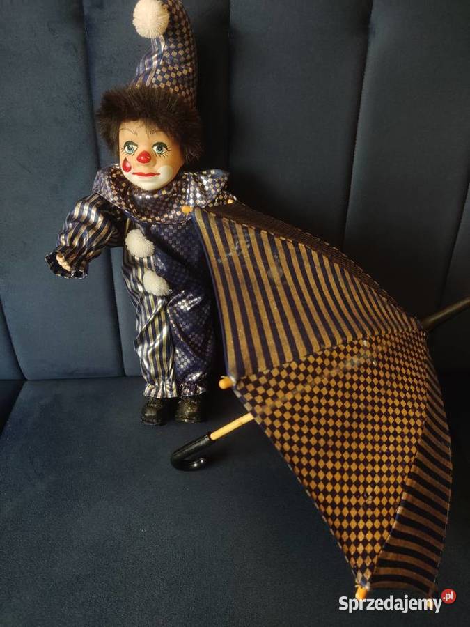 Błazen klown Pajac z parasolką Lalki i akcesoria śląskie Myszków