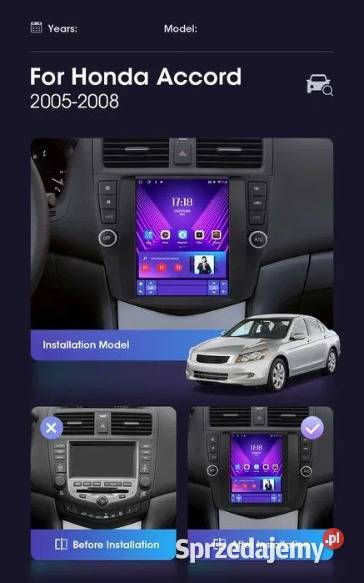 Radio android HONDA 7th Accord 20032007r Tesla Ożarowice