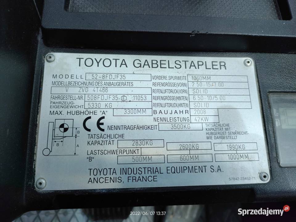 Wózek widłowy Toyota Toner Krążkowy