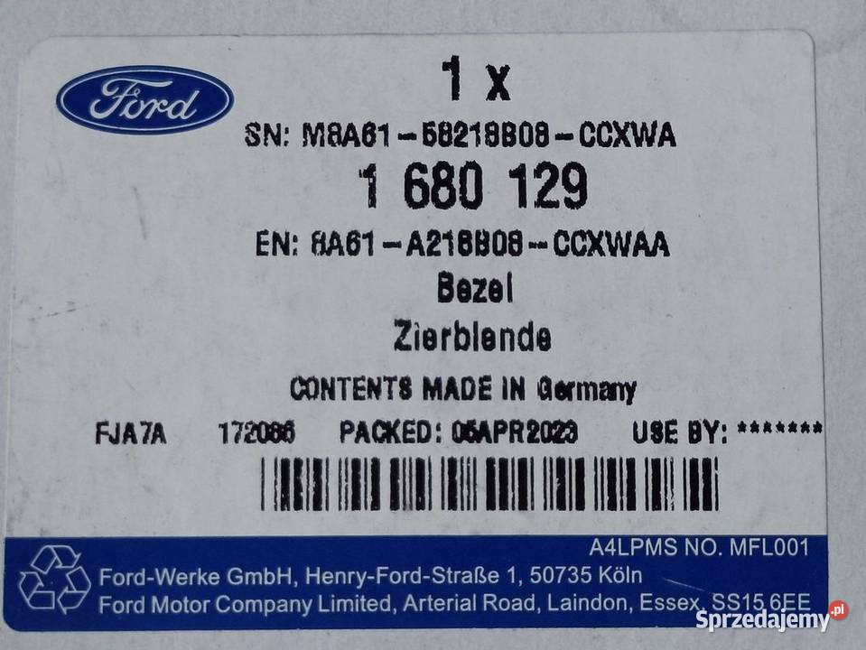 FORD FIESTA MK7 ZAŚLEPKA KLAMKA DRZWI PRAWY osobowe Pleszew sprzedam