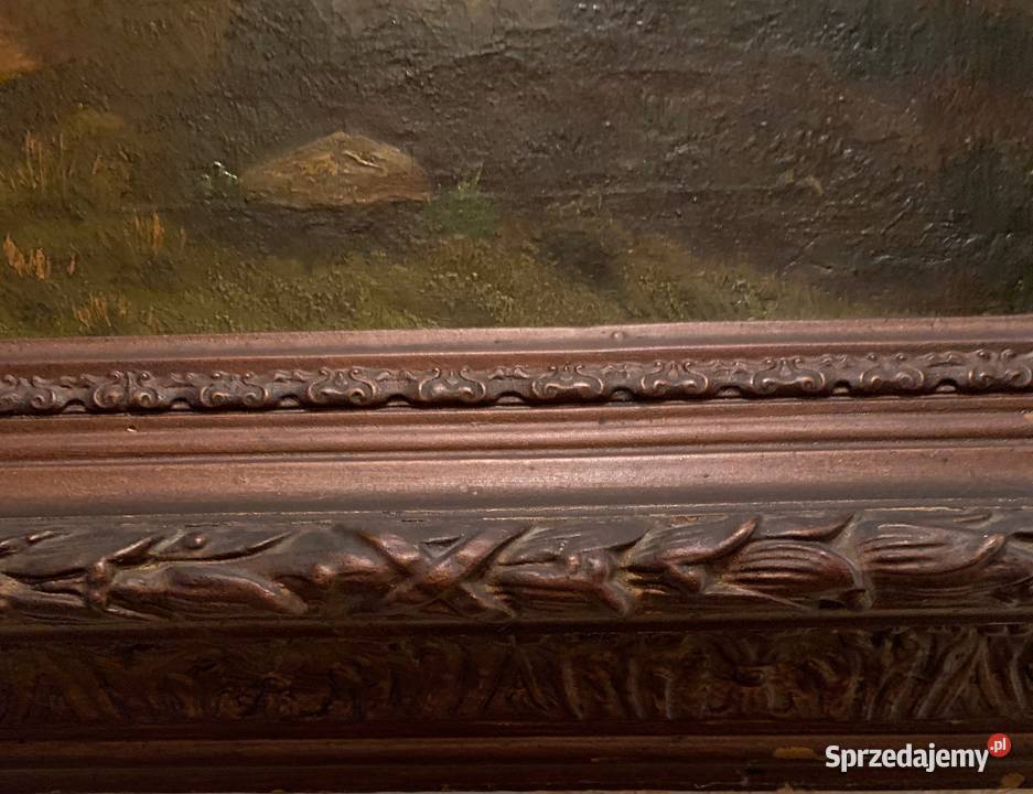 Sprzedam obraz olejny na płótnie w grubej ramie Warszawa