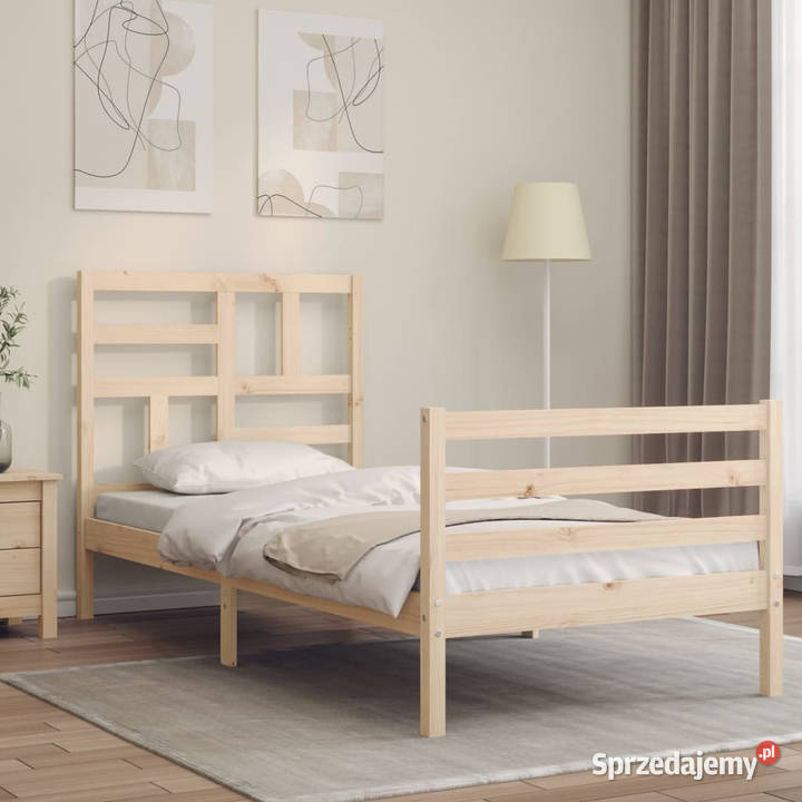 Rama łóżka z wezgłowiem lite drewno 100x200 Warszawa