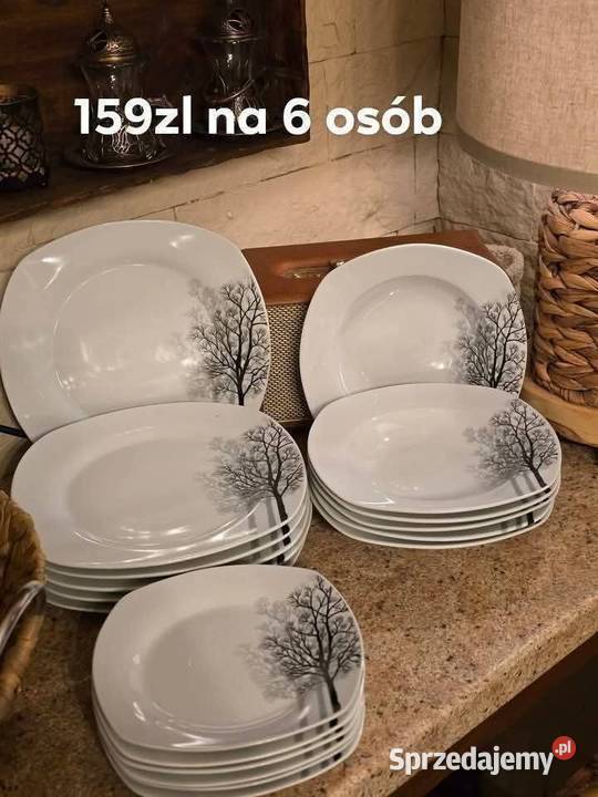 Talerze 18 el różne wzory Łódź