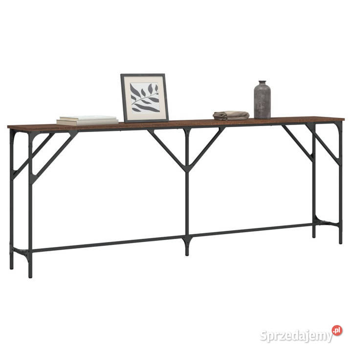 Stolik konsolowy brązowy dąb 200x29x75 WM837781 mazowieckie