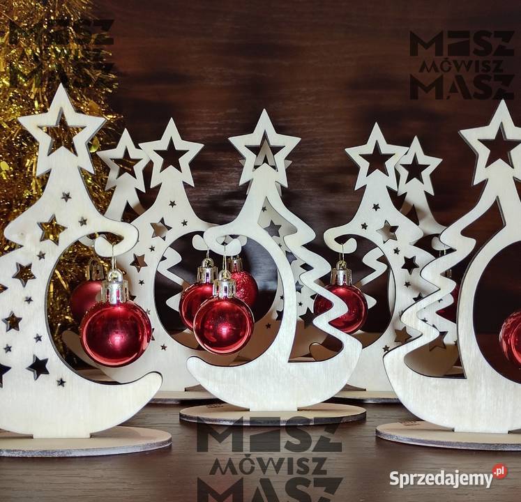 Choinka z czerwoną bombką 15 reklama drobiazg Racot