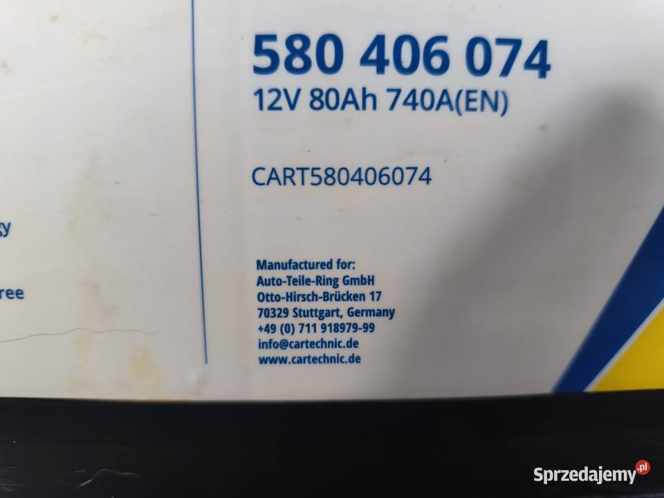 Sprzedam akumulator 80 Ah 740 A Części samochodowe Stare Bosewo