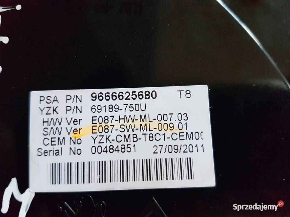 PEUGEOT 3008 I 16 HDI LICZNIK ZEGAR 9666625680 Turkowice