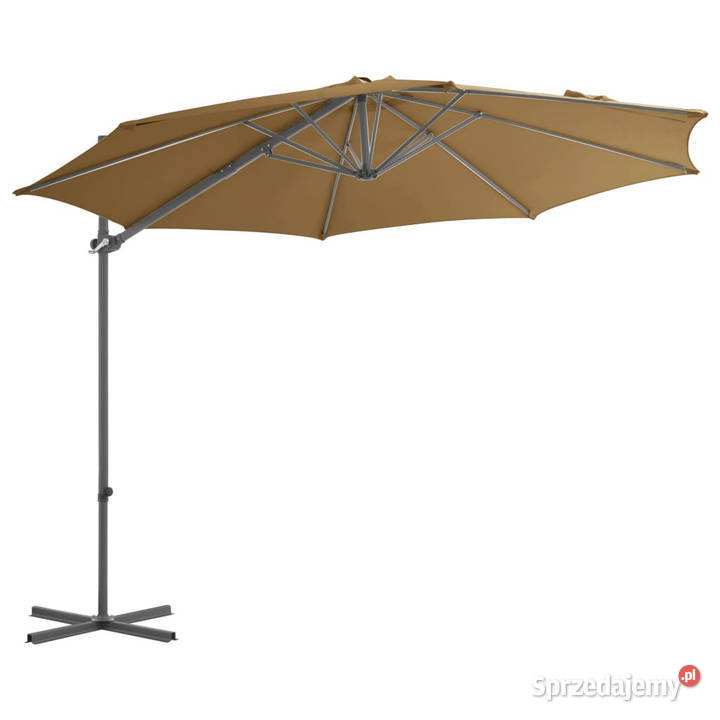 Parasol wiszący ze stalowym słupkiem 300 taupe Warszawa
