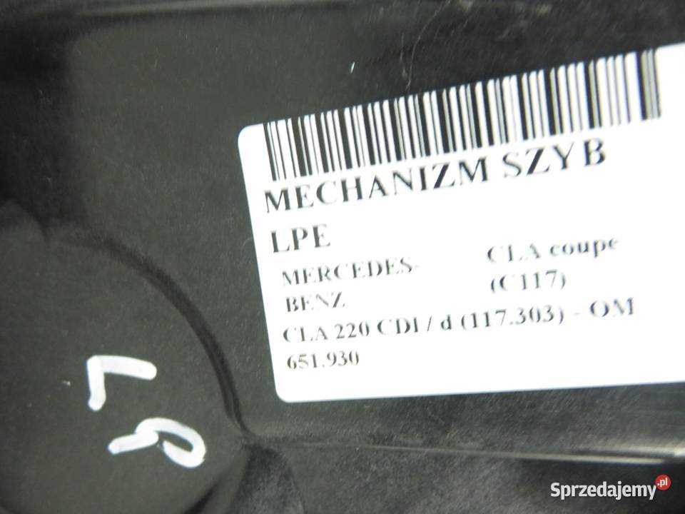 PODNOŚNIK SZYBY LEWY PRZEDNI MERCEDESBENZ CLA