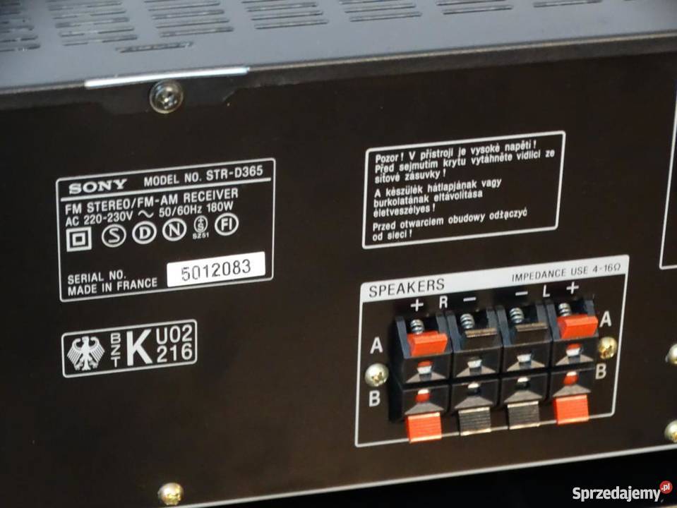 Amplituner Sony STRD365 mocny i sprawny WYSYŁKA podkarpackie Jasło sprzedam