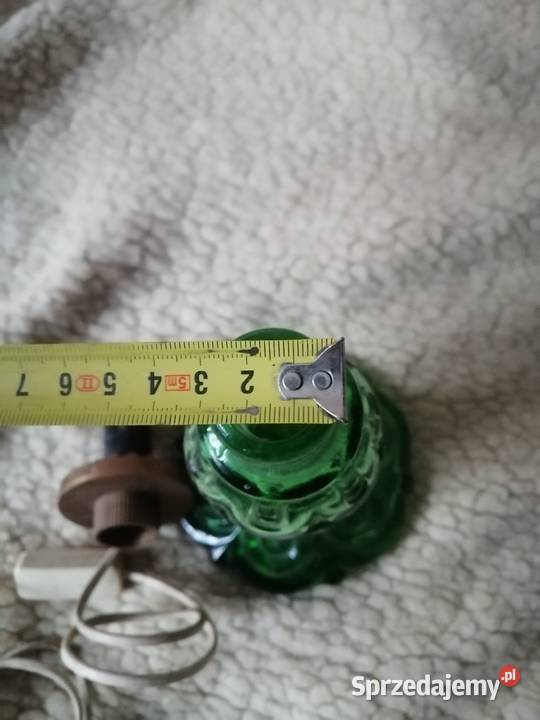 oryginalna lampa naftowa z zielonego szkła Legnica