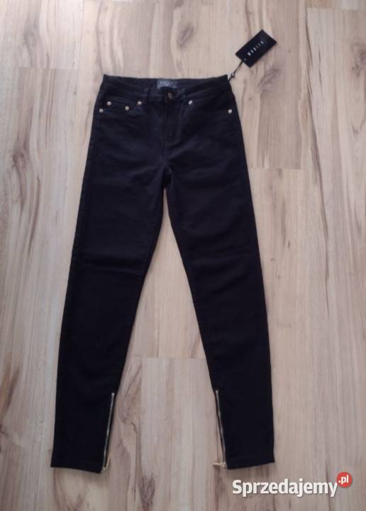 Mohito czarne jeansy skinny złote suwaki nowe z Puławy
