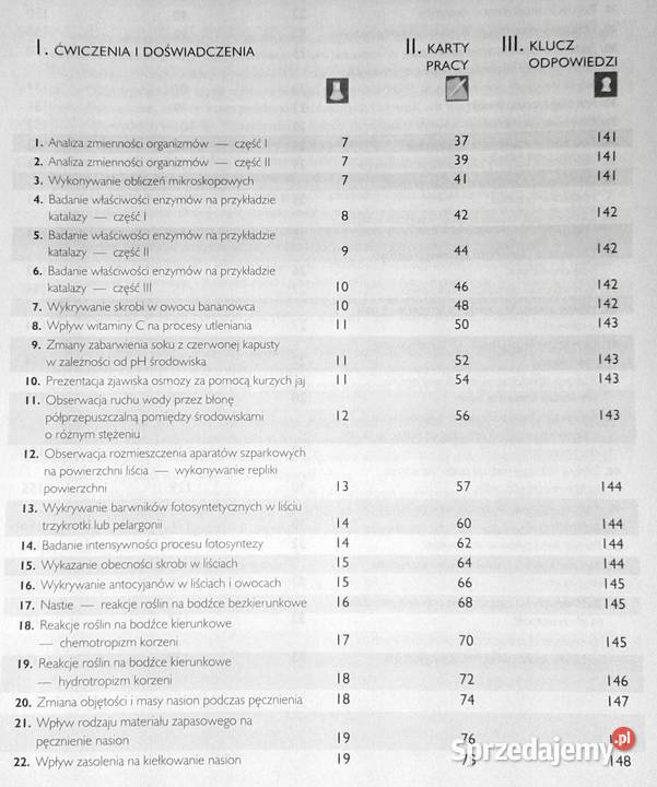 Biologia Zbiór ćwiczeń i doświadczeń A Adamska Z Rok wydania 2006 Chełm sprzedam