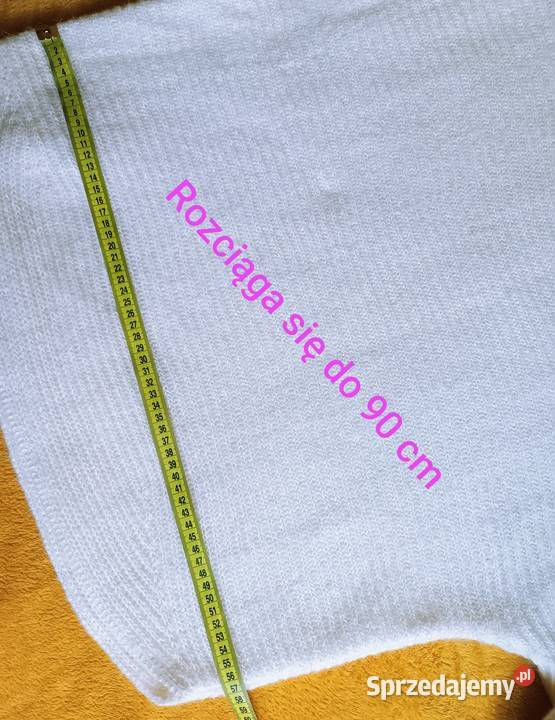 Sweterek biały z ozdobnym wiązaniem na rękawach śląskie Cieszyn sprzedam