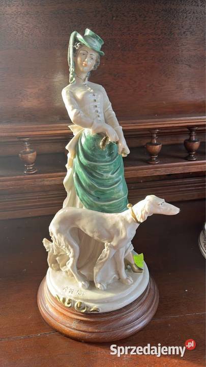 CAPODIMONTE Figurka Spacer Damy z chartem Borzoi Gdańsk