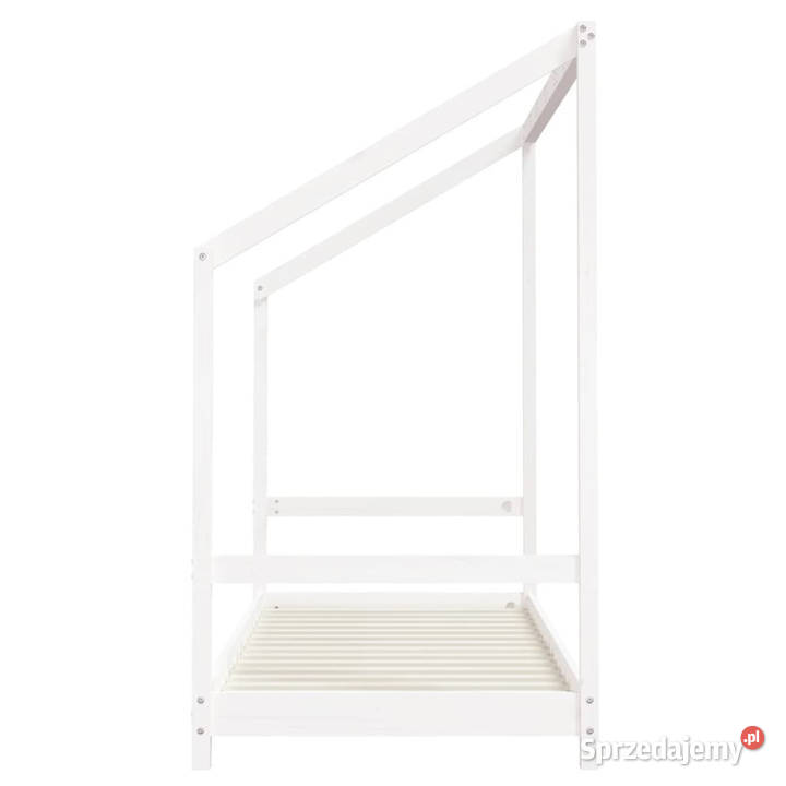 Rama łóżka dzieci biała 80x200 drewno sosnowe