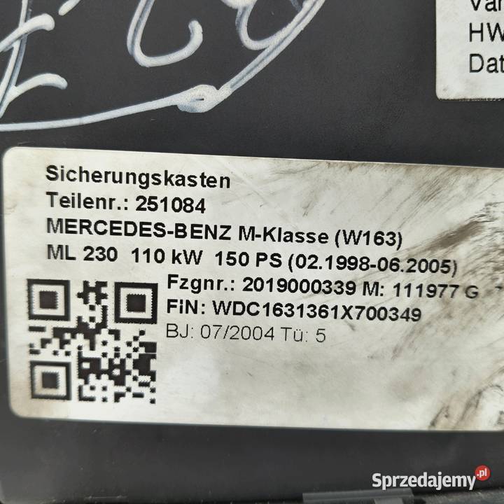 MODUŁ KOMFORTU Mercedes ML W163 05371050 Chełm