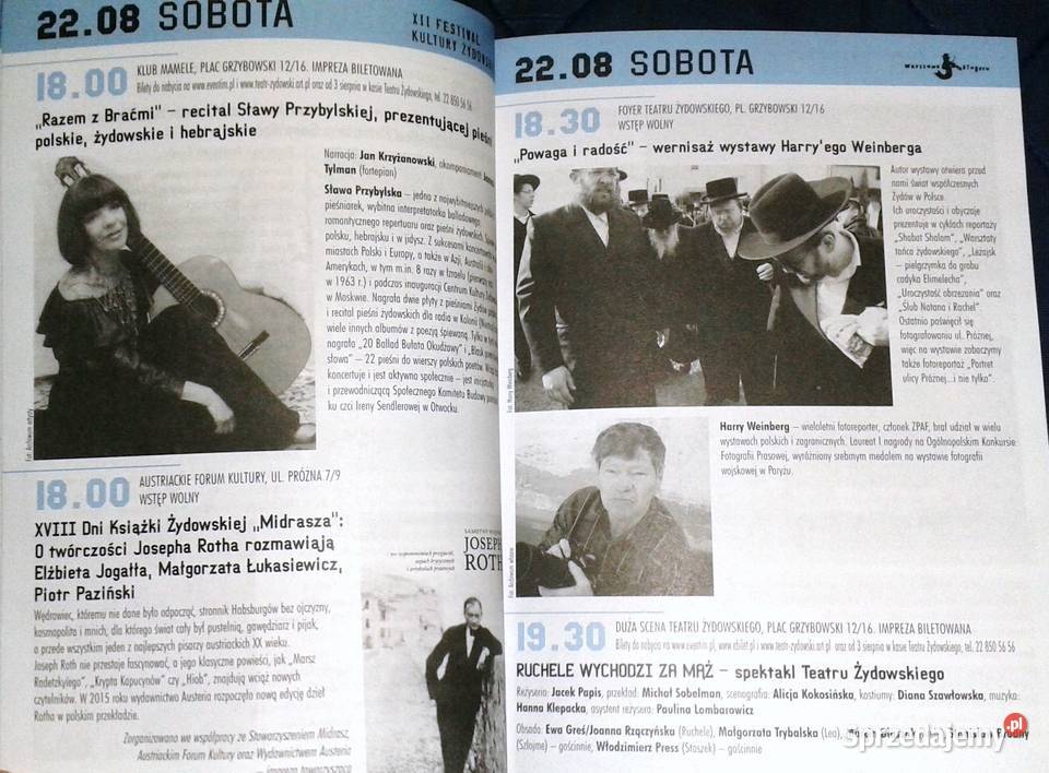 Warszawa Singera 12 Festiwal Kultury Żydowskiej Rok wydania 2015 Chełm