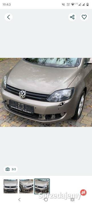 Zderzak przedni VW Golf 6 Plus ładny LA8X wielkopolskie Kwilcz