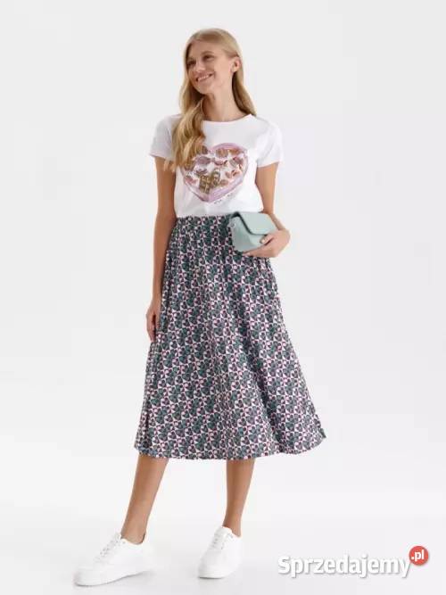 biały tshirt z nadrukiem Top Secret Bluzki i koszule Olkusz