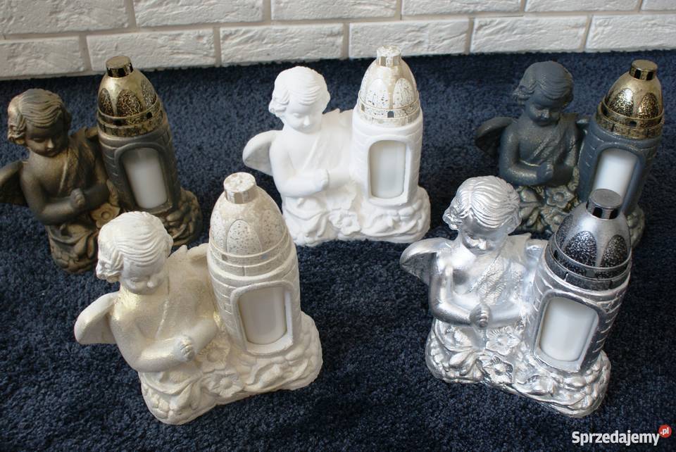 Figurki Lampiony ZNICZE W KSZTAŁCIE ANIOŁKA Dom i Ogród