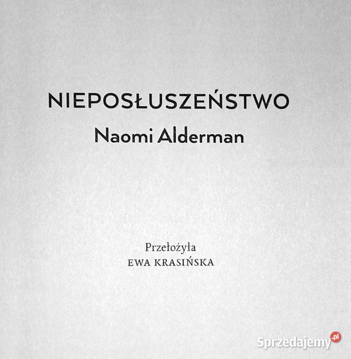Nieposłuszeństwo Naomi Alderman Pozostałe