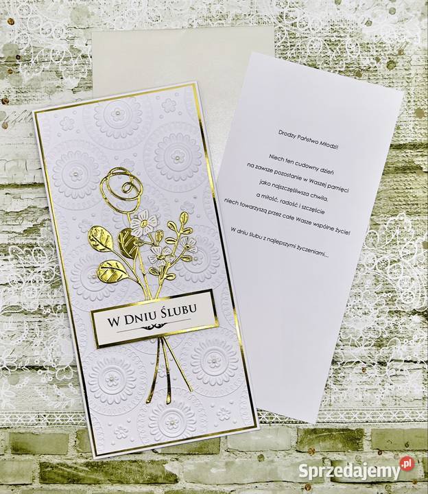 Kartka na ślub ręcznie robiona z kopertą podkarpackie Mielec