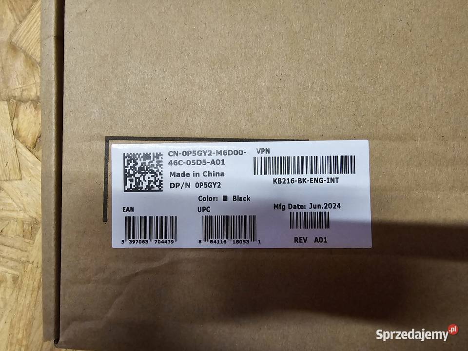 Klawiatura przewodowa USB Dell KB216d1 nowa Ożarów Mazowiecki