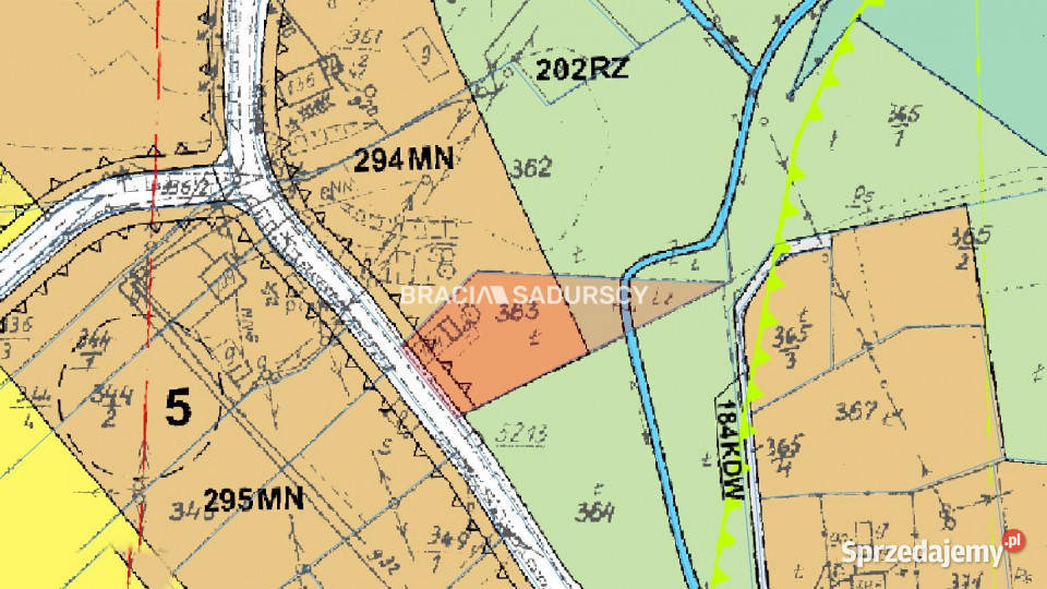 sprzedaży działki Poręba Żegoty 1600m2 128zł/m2
