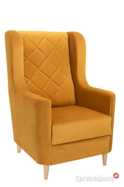 Fotel Uszak Złoty Podnóżek