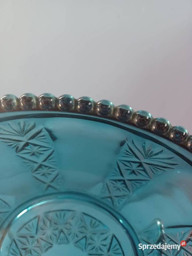Piękna stara szklana misa Hortensja kolor Łódź sprzedam