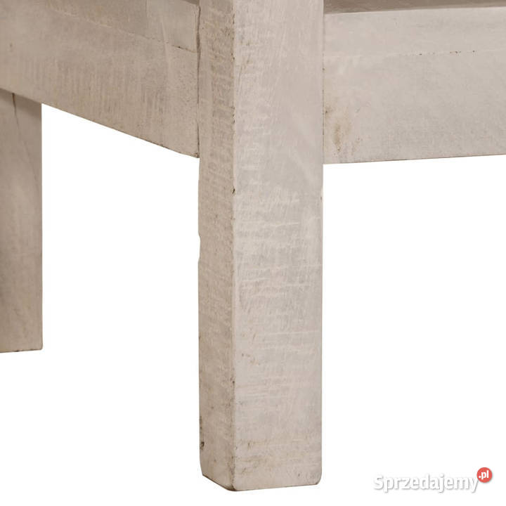 Stolik konsolowy biały 110x35x75 lite drewno
