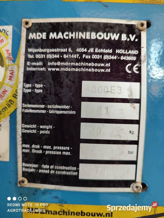 Żuraw załadunkowy MDE 4000 E3 Pozostałe