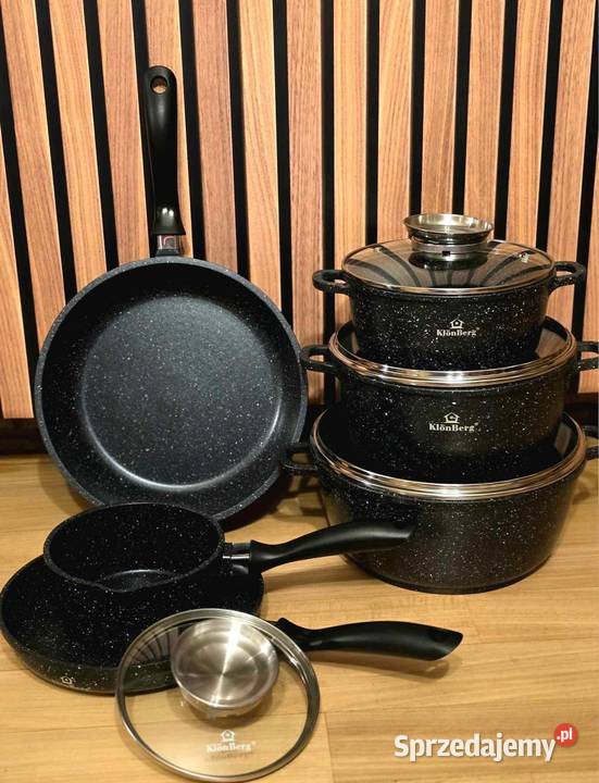 Garnki marmurkowe 12 el szare czarne Poznań