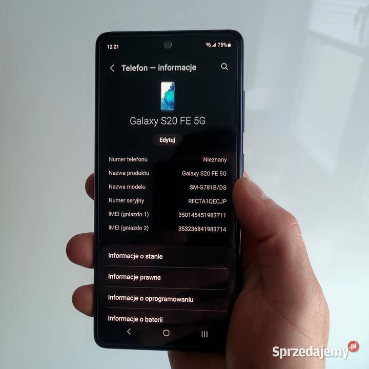Telefon Samsung S20 FE 5G 256 GB pamięci slot na warmińsko-mazurskie Olsztyn