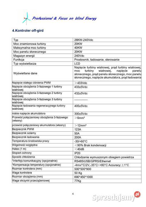 Wiatrak turbina wiatrowa przydomowa pozioma 20kw Instalacje podlaskie Skindzierz