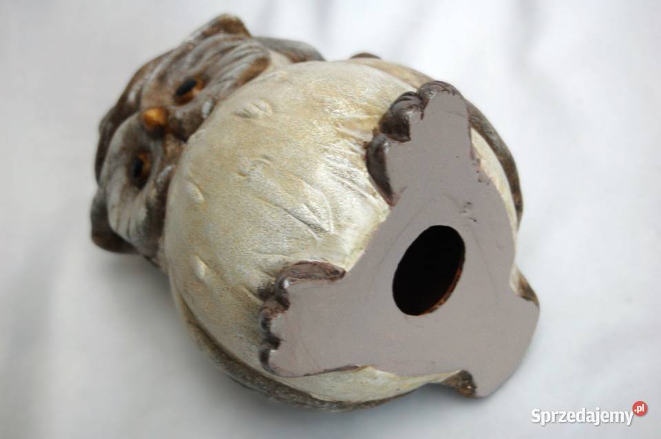 Sowa puchacz Mikołaj duża ceramiczna figurka Lublin