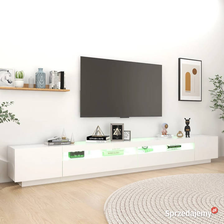 Szafka pod TV z oświetleniem LED biała 300x35x40 Warszawa sprzedam