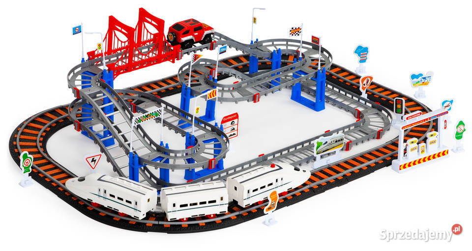 Kolejka i auto na baterie dwa tory miasto 108 Smogorzów