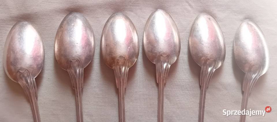 Komplet 6 platerowanych łyżek stołowych Gustaw Koźminek